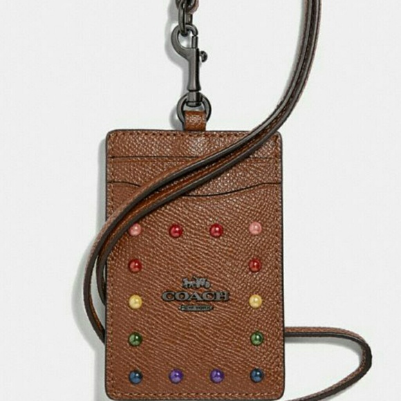 Coach Handbags - 💚ID LANYARD WITH RAINBOW RIVETS💚